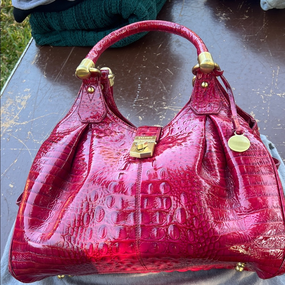 Brahmin Crocodile-Embossed Handbag